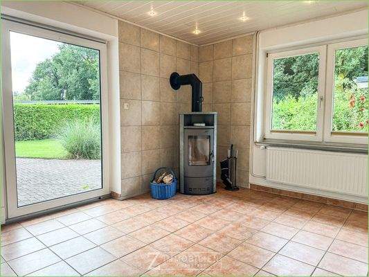 Wohnbereich mit Kaminofen