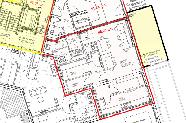 Grundriss Gewerbeeinheit Gastro