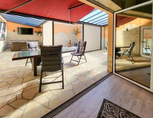 Blick auf die Dachterrasse