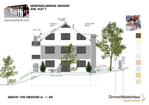 20220505_MFH Nussdorf_BA1 Ost_Ansicht SüdOst