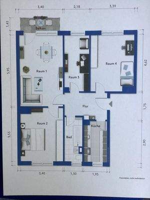 Grundriss mit Maßen