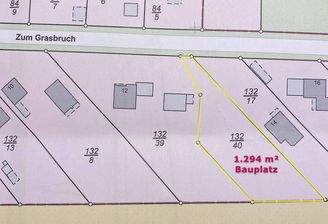 Lageplan u. Bauplatz in gelber Umrandung