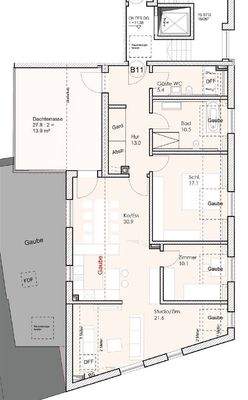 Grundriss zur Wohnung B11 - nicht maßstabsgetreu