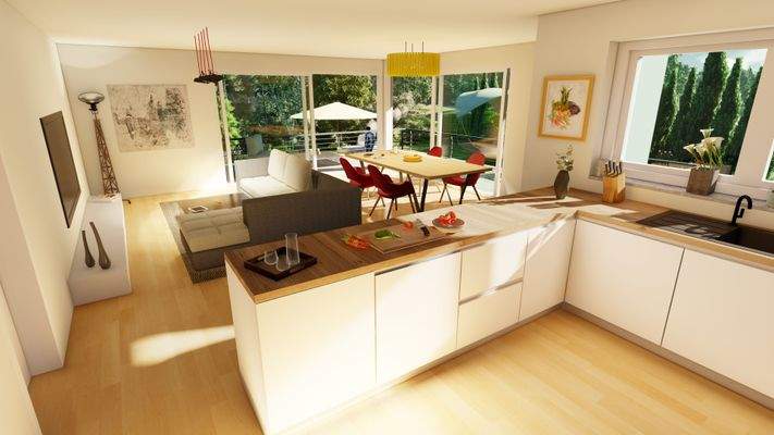 Visualisierung für Wohn-/Essbereich