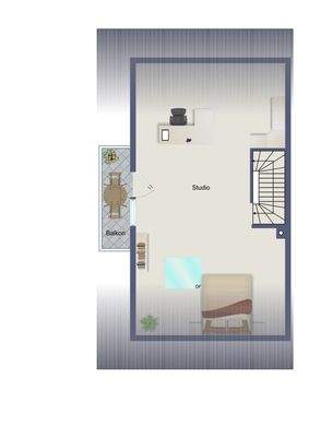 2D Grundriss des Dachgeschosses