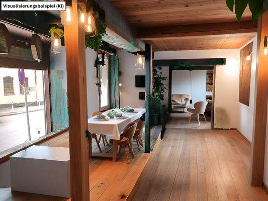 Gastraum als Einrichtungsbeispiel (von KI erstellt)