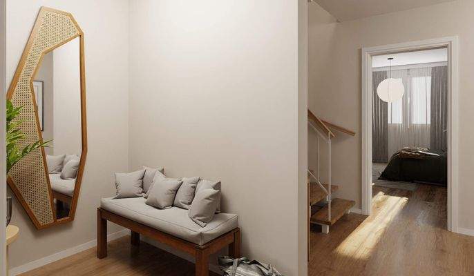 Hier finden Schuhe und Garderobe ihren Platz