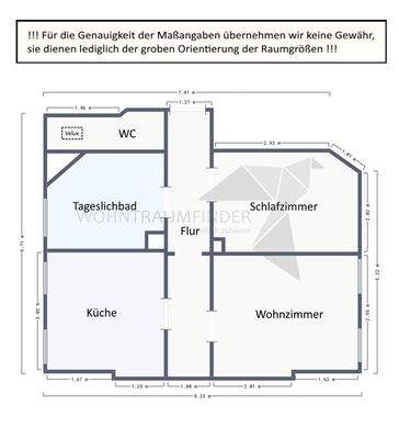 Grundriss kleine 2 Raum Whg. DG