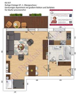 02.557.Grundriss 1.OG Wohnung