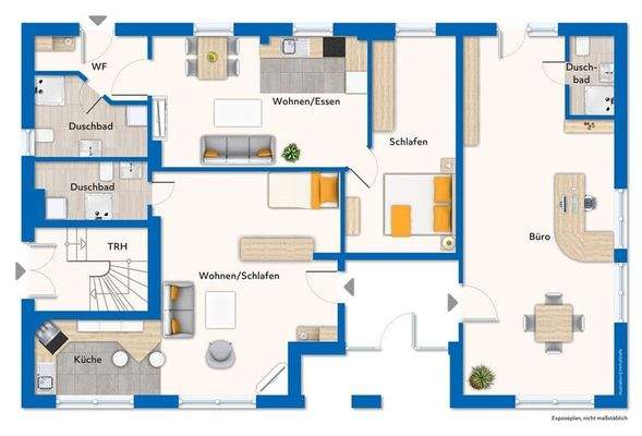 Erdgeschoss mit Mustermöblierung