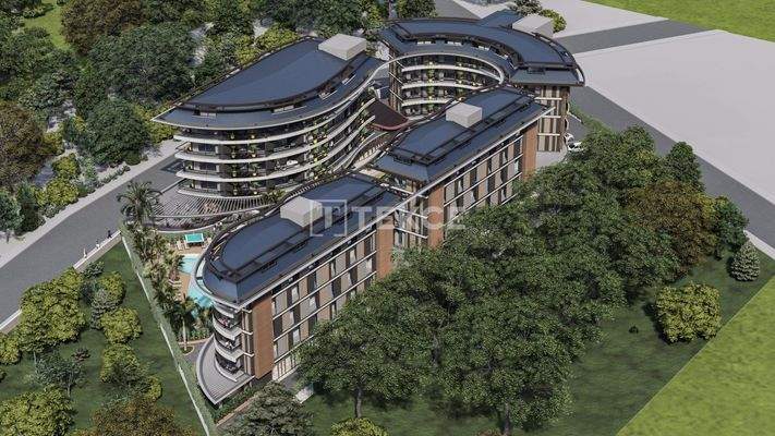 City View Apartments in a Complex with a Pool in Alanya