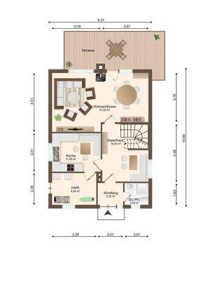 Erdgeschoss - nicht maßstabsgetreu
