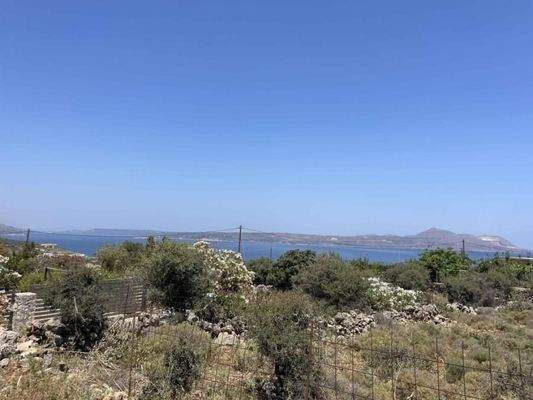 Kreta, Kokkino Chorio: Meerblick-Grundstück mit Baugenehmigung zu verkaufen