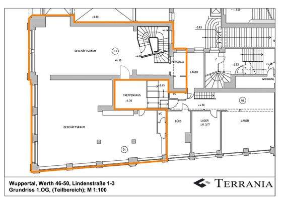 Grundriss Bürofläche im Obergeschoss