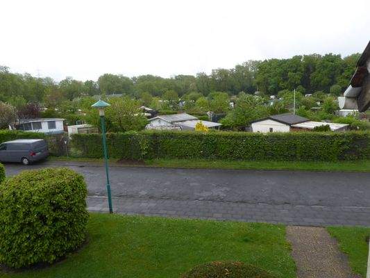 Grüner Blick auf gegenüberliegende Straßenseite