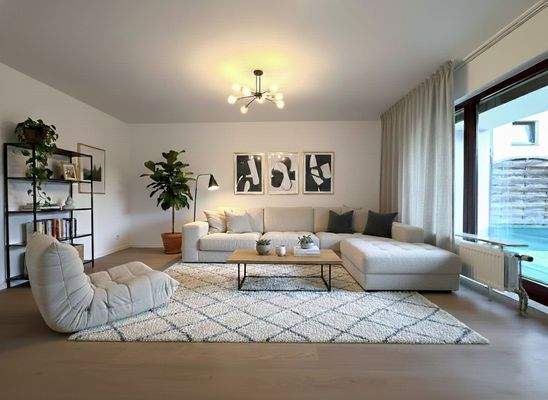 Wohnzimmer (KI-möbliert)