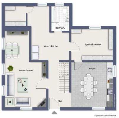 Grundriss vom Erdgeschoss - Vorderhaus
