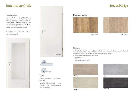Ausstattung Türen/ Bodenbeläge