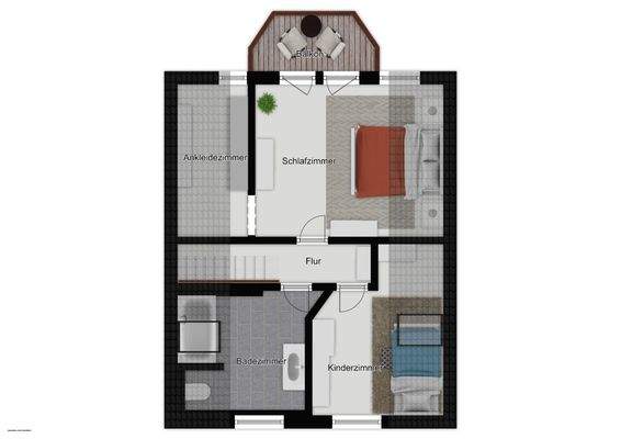 Einrichtungsbeispiel 1. Obergeschoss