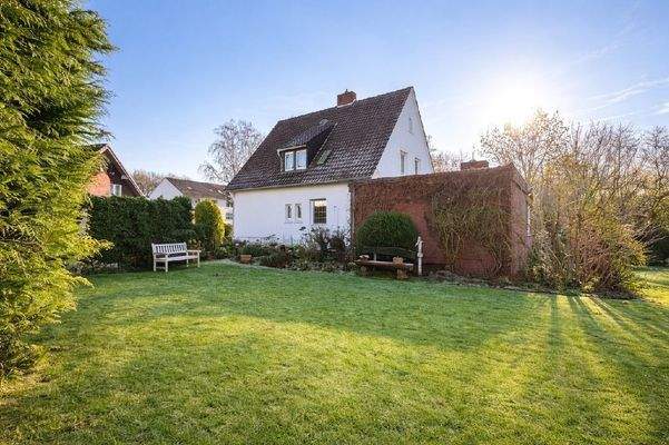 Selbst im Winter ist der Garten schön grün