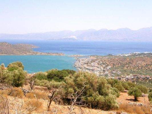 Kreta, Kato Pine: Bauland mit Panoramablick und Baugenehmigung zu verkaufen