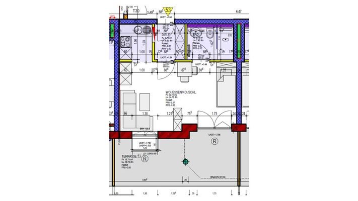 Grundriss Whg. 53 Apt.