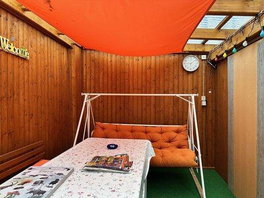 überdachter Sitzplatz