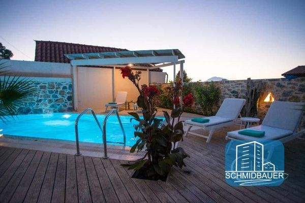 Kreta, Pitsidia: Wunderbare Villa mit Pool und Blick auf die Berge von Psiloritis