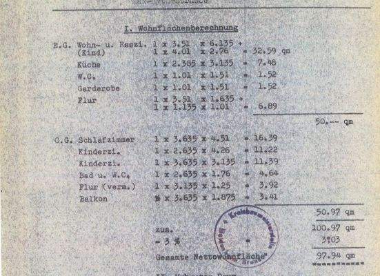 Wohnflächenberechnung