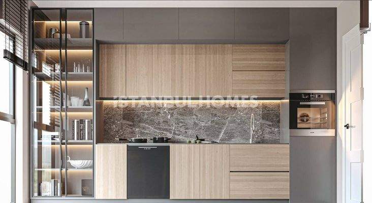 Flats in a Complex with Pool in Istanbul Pendik