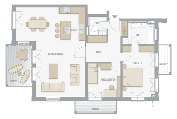 Grundriss Wohnung Nr. 3