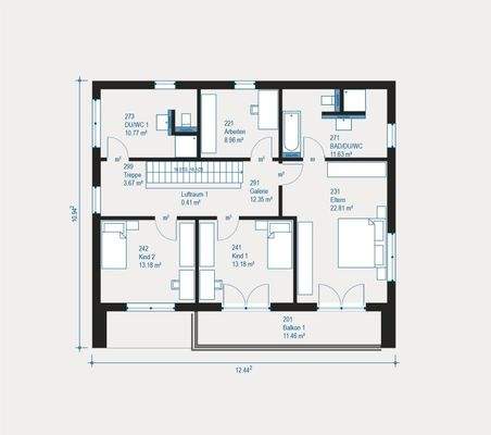 Moderner Familien-Grundriss