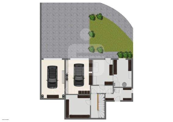 Grundriss Kellergeschoss mit Garage und Carport