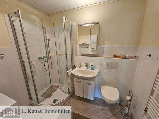 helles Duschbad mit Waschmaschinenanschluß