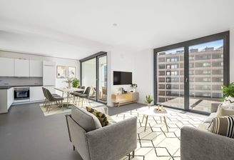 Wohnbereich mit EBK_Musterwohnung