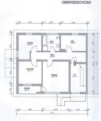 Grundriss mit Maßangaben