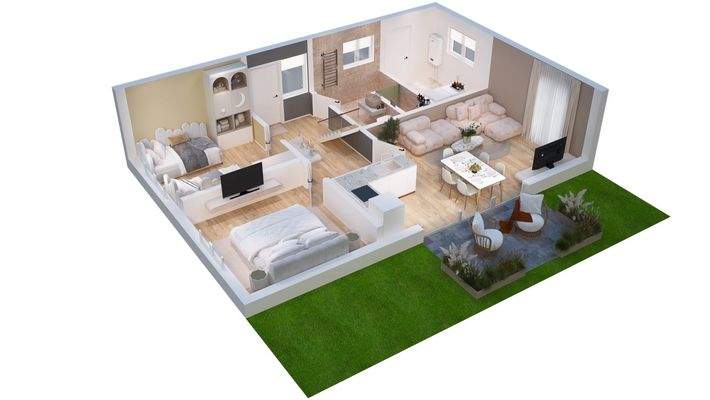 Grundriss EG geschnitten