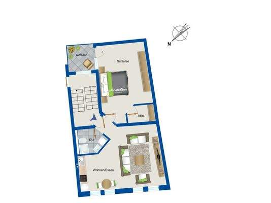 Grundriss Wohnung 2. OG rechts