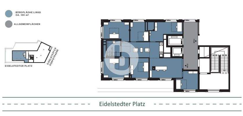 6. Obergeschoss mit ca. 130 m² - beispielhafte Raumaufteilung