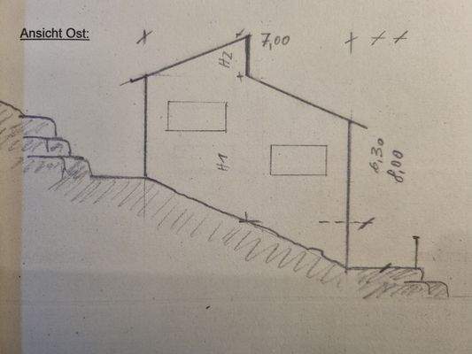 Geplanter Bungolw Ansicht Ost