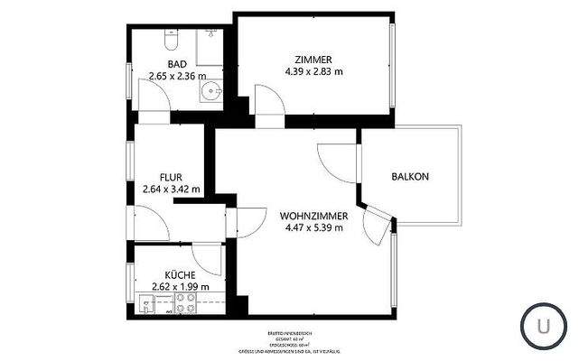 Grundriss mit Abmessungen
