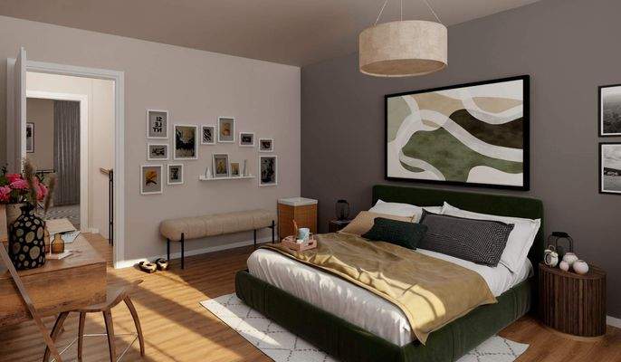 Helles und komfortables Schlafzimmer