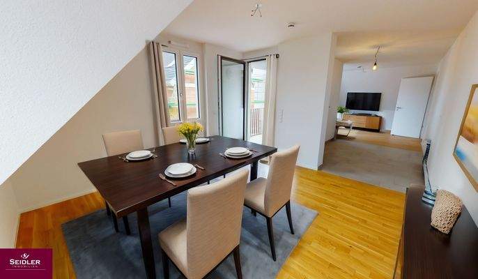 Esszimmer mit KI möbliert