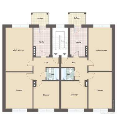 Grundriss Obergeschosse 1 bis 3