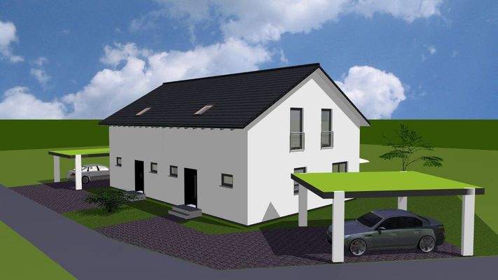 Projektiertes Doppelhaus