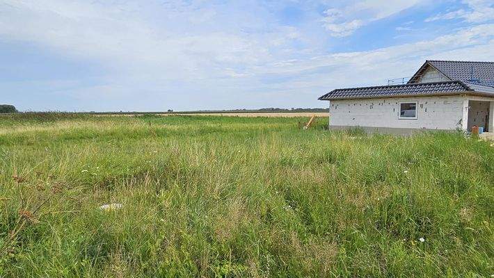 Blick zum Bauplatz und weiter