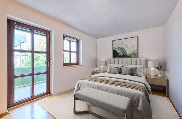 Schlafzimmer digital möbliert