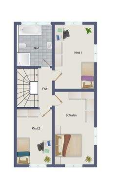 Der Grundriss im Obergeschoss