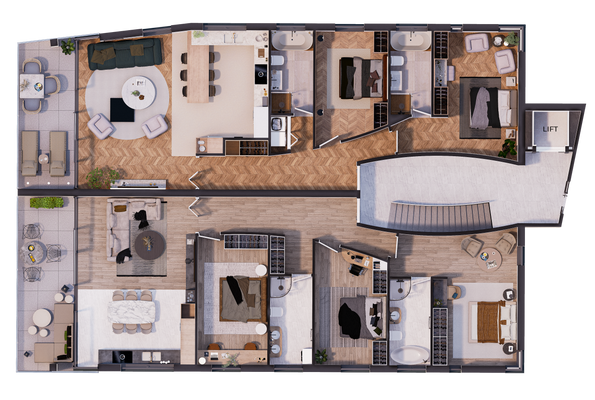 Etagen-Grundriss (Gebäude E)