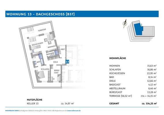 Grundriss - Wohnung 13 [B37]